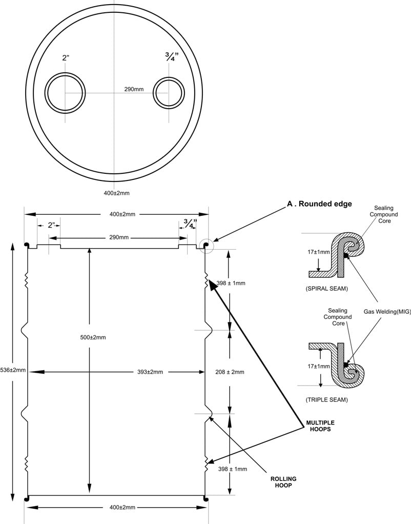 200 L Drum Size